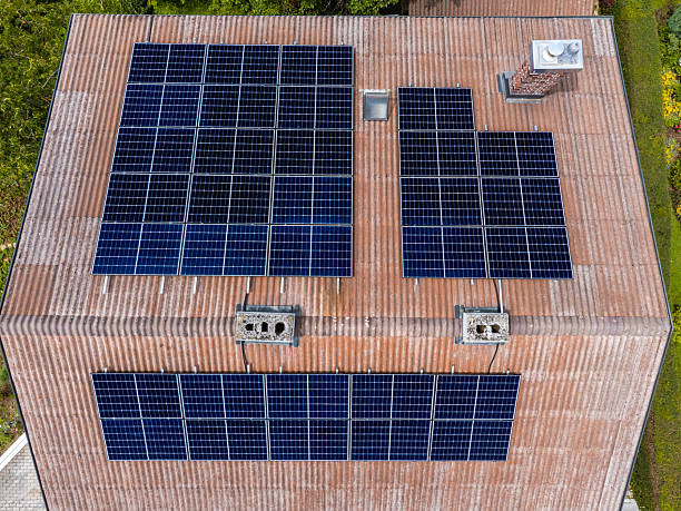 istock Aerial View of Residential Solar Panel Installation 2213973476