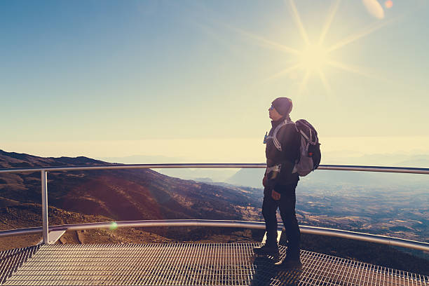 istock Hiker admiring the view from sierra negra volcano, mexico 2213976136