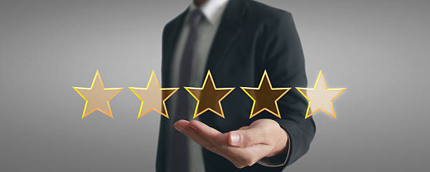 istock Rise on increasing five stars in human hand 2213979604