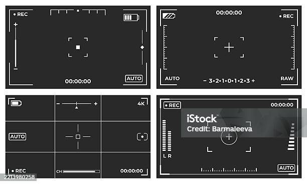 Camera App Interface Overlay Camera Viewfinder Interface Overlay Set For Video Recording Stock ...