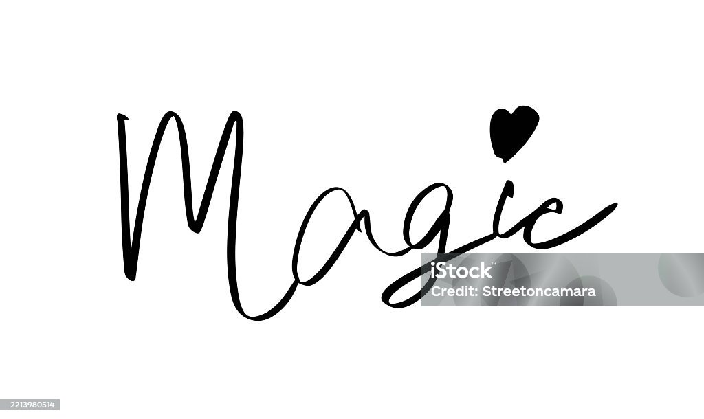Written Magic Art Magic Text Font Calligraphy Hand Written Lettering Script Black Color ...