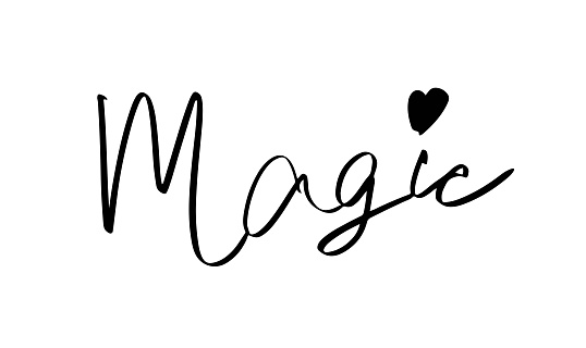 Magic Writing Script Magic Text Font Calligraphy Hand Written Lettering Script Black Color ...