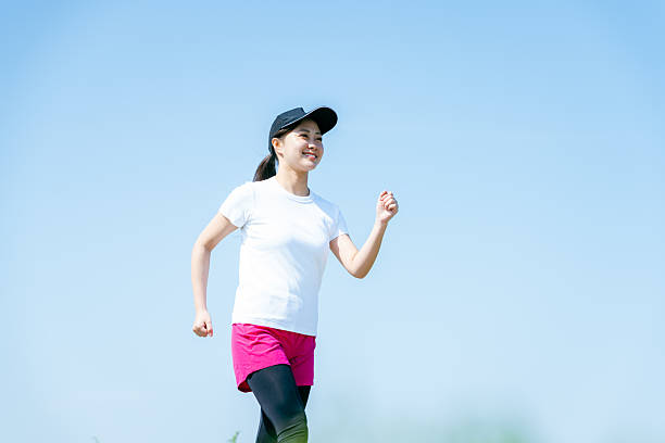 young woman walking