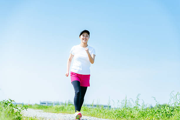 young woman running