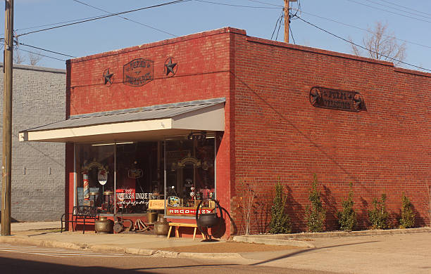 Jefferson TX - January 8, 2025: Historic Buildings in Downtown Jefferson Texas