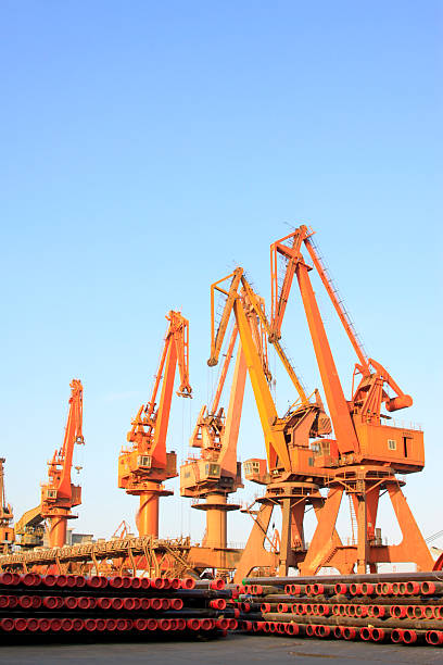 istock portal crane and steel pipe cross section features 2213997419