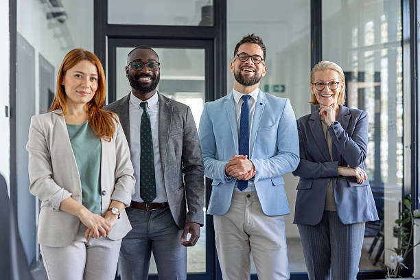 istock Smiling business duo reflecting teamwork and confidence. 2214002583