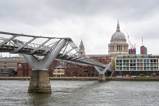 Millennium Bridge and St Paul's Cathedral, in London.