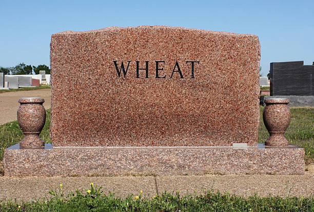 istock Headstone in Cemetery With Word Wheat. Death Concept 2214006058
