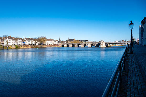 View at the Sint Servaas bridge over the Meuse river( Maas) in the city center of Maastricht, Netherlands
