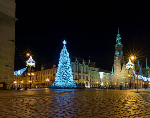 istock Christmas tree lights at Wrocaw Market Square 2214010138