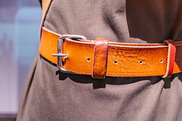 Leather belt isolated on white background