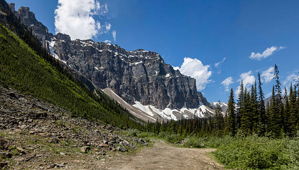 istock Mountain path leading to stunning rocky peaks under a clear blue sky in a tranquil wilderness area 2214013576