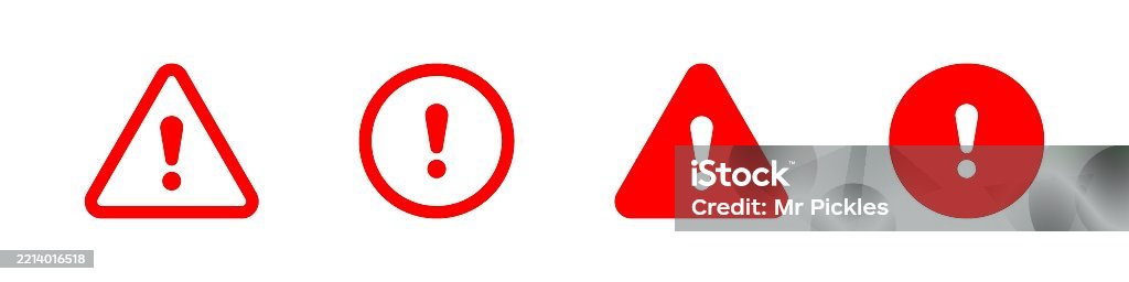 Exconationmarks Sign Caution Warning Signs Set Exclamation Marks Vector Illustration Stock ...