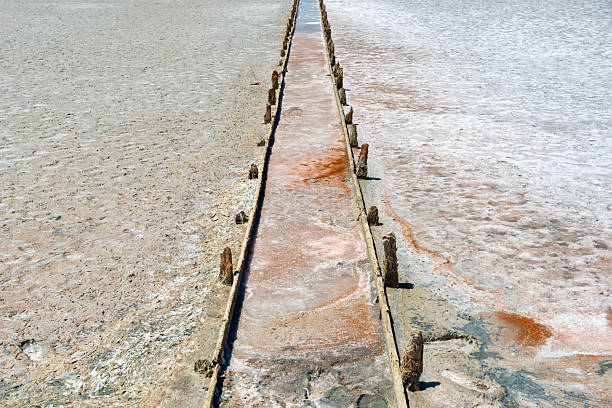 Traditional salt marsh of Kos, during the salt harvest