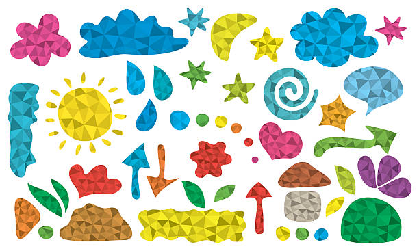 istock Vector illustration of set of shapes. Label icon set. Design elements. Geometric texture. 2214023653