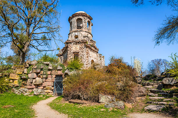 Ancient ruin in the castle park in Schwetzingen, Germany