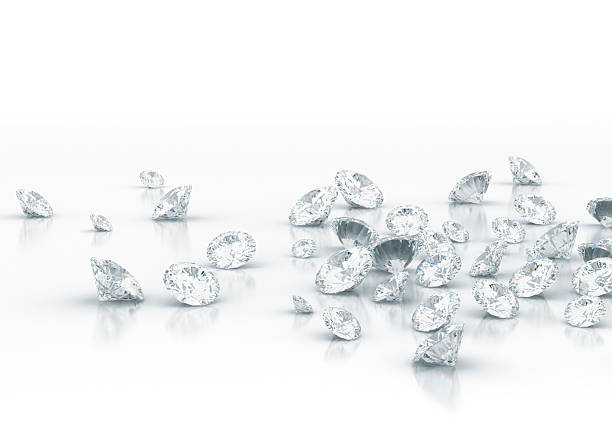 istock Large group of diamonds on white background 2214032959