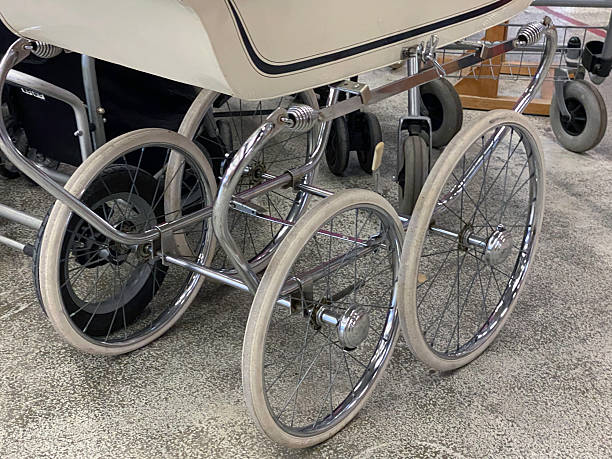 Retro Baby Carriage in close up in a Scond Hand Store.