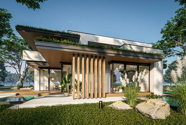 istock 3d rendering of two-story house with concrete facade 2214038859