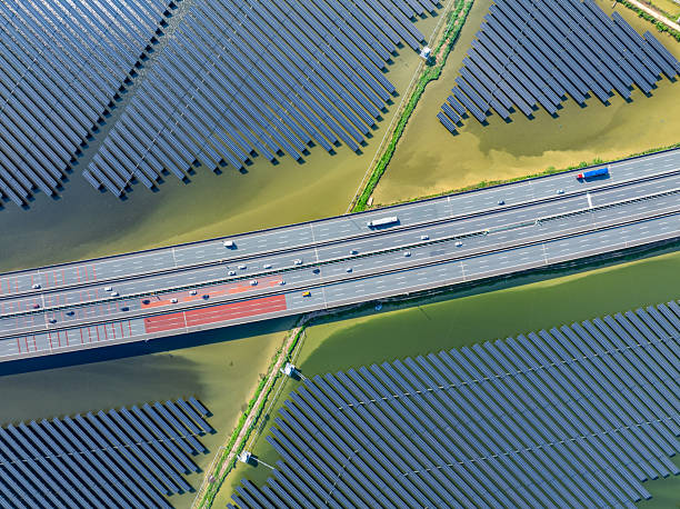 Bridge over Rhine River with solar panels at Bonn, Germany, name of the bridge is Kennedy Brücke, named after the former president of the USA