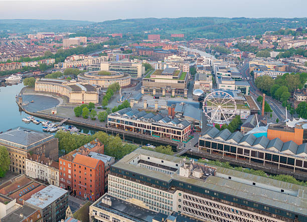 istock Bristol Harbour aerial image in the morning 2214040777
