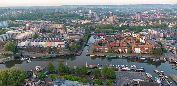 istock Bristol Harbour aerial image in the morning 2214040779