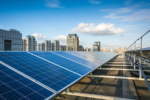 istock Harnessing Solar Energy: A Modern Urban Rooftop Solar Panel Installation 2214041659