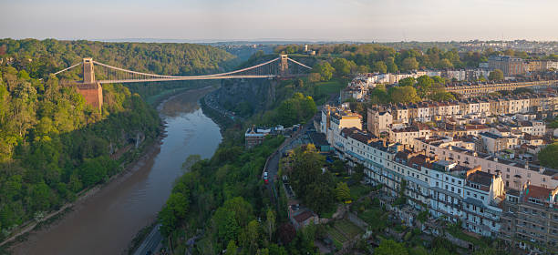 istock Clifton Suspension Bridge at Sunrise Panorama 2214041980