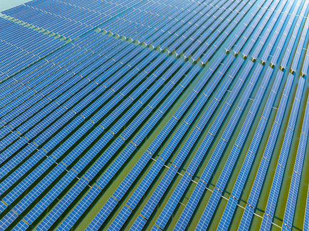 istock Solar panels at sunset，solar power plant 2214042377