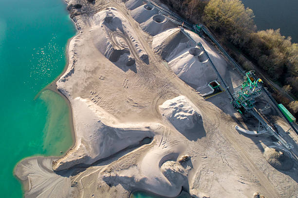 Aerial photograph of a quarry lake