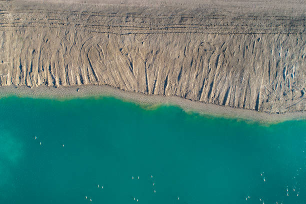istock Quarry lake - aerial view 2214044506