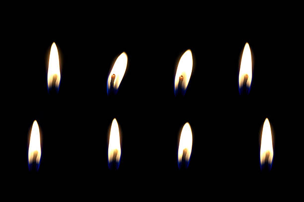 istock Candlelight and flame Black illustration lights with dark background at night, bright celebration, a funeral with death in a cemetery. 2214045522
