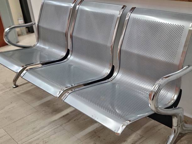 istock Three Seater Metal Waiting Bench 2214046693