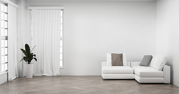 istock Living room has sofa with mockup and decorated decortion in the white wall background.3d rendering 2214055808