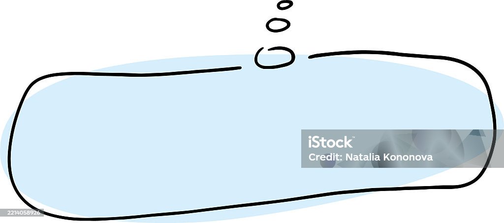 Long Rectangular Cloud Empty Rectangular Long Thought Cloud Hand Drawn With Black Curved Lines ...
