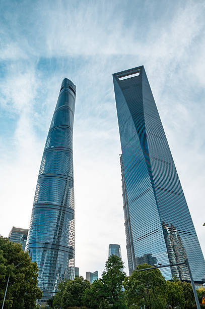 istock Looking up at the skyscrapers in downtown Shanghai 2214068790