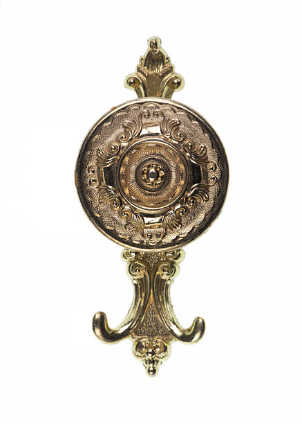 istock vintage bronze decorative hanger with hook isolated on white background 2214069336