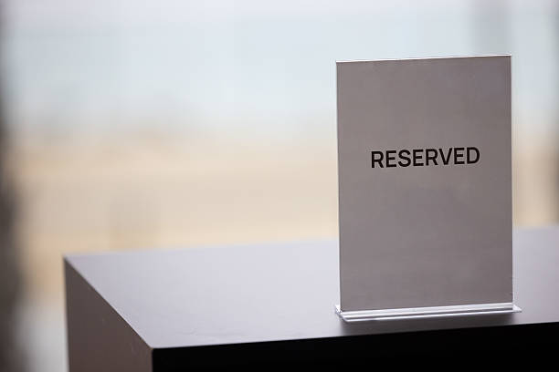 istock Minimalist acrylic tabletop sign in an elegant corporate setting. 2214071761