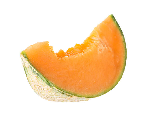 istock Piece of Cantaloupe melon isolated on white 2214073312