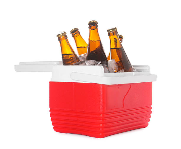 istock Many bottles of drinks in cooler box isolated on white 2214073597
