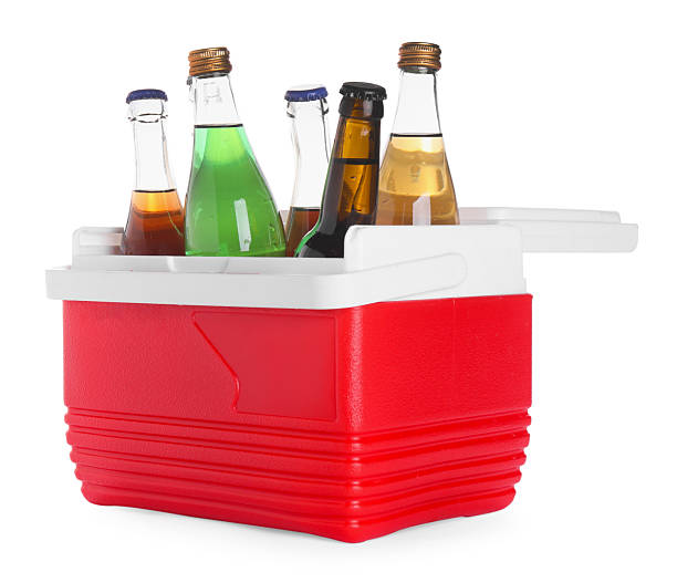 istock Many bottles of drinks in cooler box isolated on white 2214073605