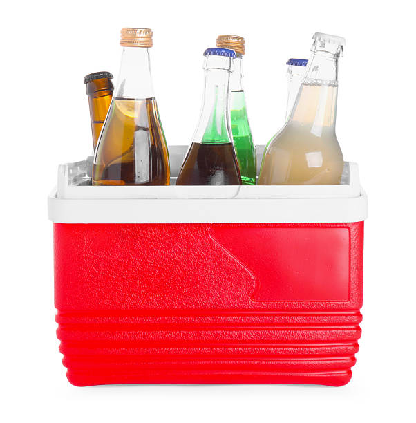 istock Many bottles of drinks in cooler box isolated on white 2214073611