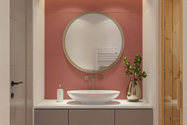 istock Modern Small Apartment Bathroom with Finnish Sauna and Spa Design 2214076379