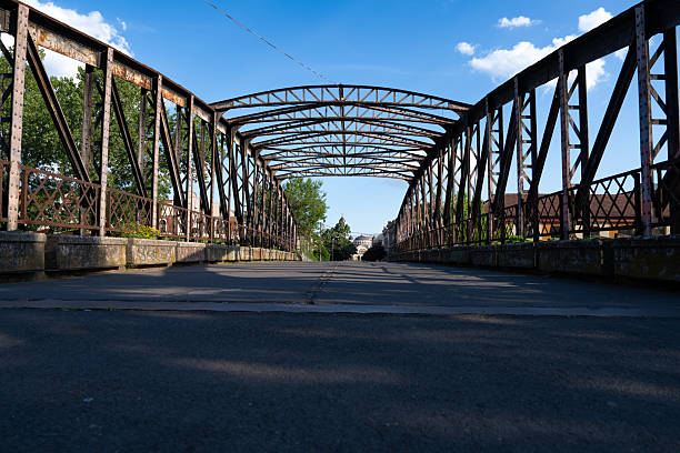 istock old iron bridge over the river, timisoara, bega, romania 2214076745