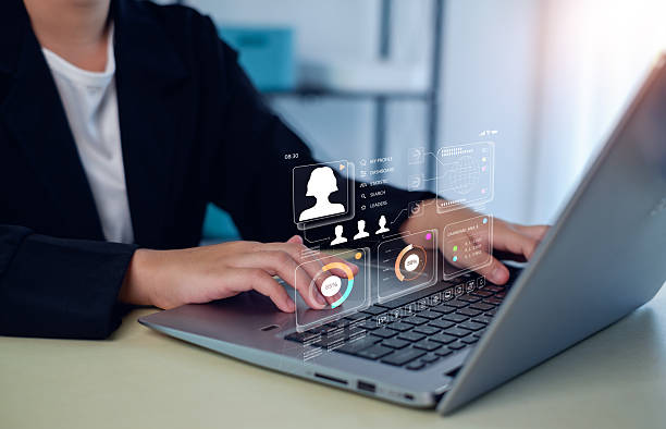 istock Concept digital transformation technology strategy, Analyst working with Business, metrics connected to database Corporate. 2214083442