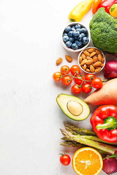 istock Healthy food on white background. 2214085943