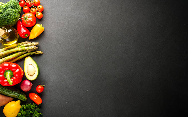 istock Vegetables on black background. Healthy food. 2214086414