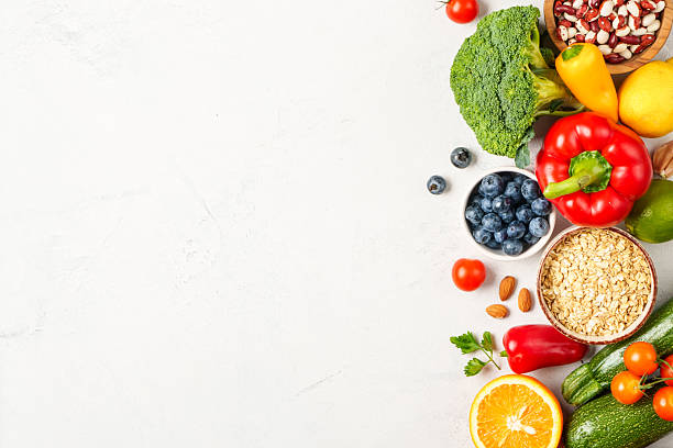 istock Healthy food assortment on white background. 2214086480