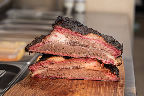istock Freshly grilled brisket meat but in half 2214089481